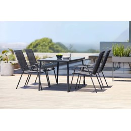 Zestaw komplet 2 krzeseł ogrodowych na taras balkon czarne MultiGarden