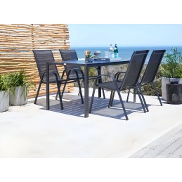 Zestaw komplet 2 krzeseł ogrodowych na taras balkon czarne MultiGarden
