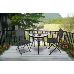 Stolik półokrągły szklany kawowy na balkon taras patio MultiGarden