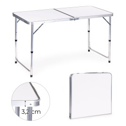 Stolik turystyczny stół składany kemping biały blat 120x60 cm MultiGarden