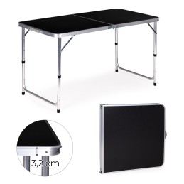 Stolik turystyczny stół składany kemping czarny blat 120x60 cm MultiGarden