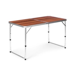 Stolik turystyczny stół składany kemping brązowy blat 120x60 cm MultiGarden
