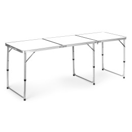 Stolik turystyczny stół składany kemping biały blat 180x60 cm MultiGarden