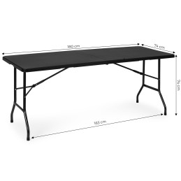 Stół cateringowy 180 cm składany w walizkę czarny MultiGarden