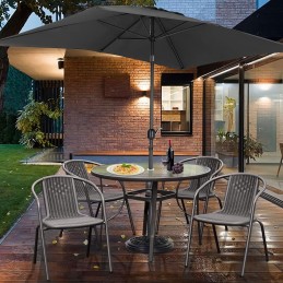 Stolik ogrodowy okrągły 105 cm na taras ogród balkon szkło hartowane otwór na parasol MultiGarden