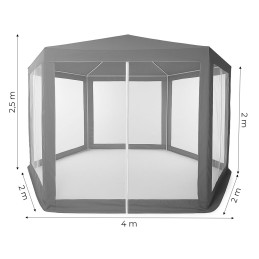 Namiot pawilon ogrodowy handlowy 2x2x2 m z moskitierą szary MultiGarden