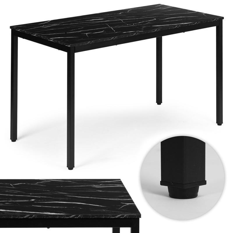 Stół do kuchni jadalni dla 4-5 osób biurko komputerowe 120x60 cm czarny marmur ModernHome
