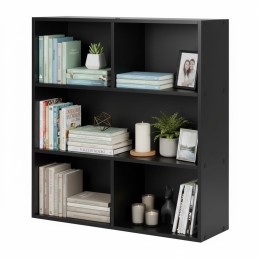 Nowoczesny regał stojący do salonu i sypialni 3 poziomy czarny ModernHome