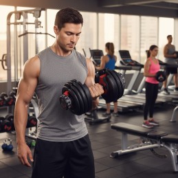 Hantel regulowany żeliwny z podstawką obciążenie 2,5-24 kg MOVEPRO