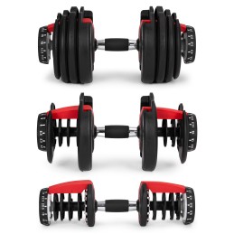 Hantel regulowany żeliwny z podstawką obciążenie 2,5-24 kg MOVEPRO