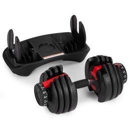 Hantel regulowany żeliwny z podstawką obciążenie 2,5-24 kg MOVEPRO