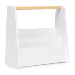 Biblioteczka dziecięca Montessori regał na książki organizer 2 poziomy biały ECOTOYS