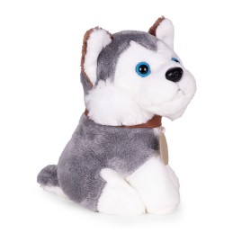 Pluszowy piesek w torebce husky maskotka dla dziecka + szczotka do pielęgnacji