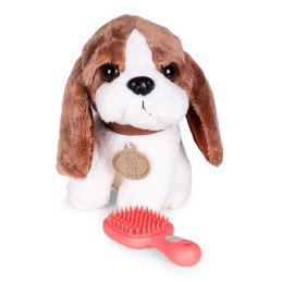 Pluszowy piesek w torebce beagle maskotka dla dziecka + szczotka do pielęgnacji