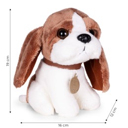 Pluszowy piesek w torebce beagle maskotka dla dziecka + szczotka do pielęgnacji