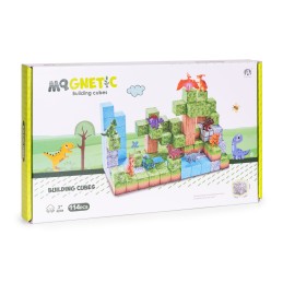 Klocki magnetyczne konstrukcyjne zestaw dla dzieci 114 elementów sześciany