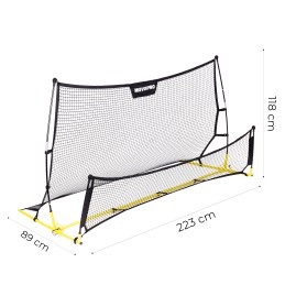 Rebounder trenażer piłkarski dwustronny do treningu strzałów 220x120 cm MOVEPRO