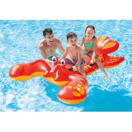Dmuchany materac do pływania z uchwytami homar 213x137 cm zabawka INTEX 57528