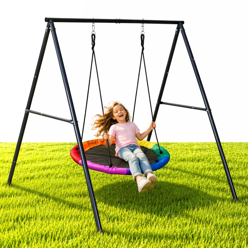 Huśtawka ogrodowa dla dzieci bocianie gniazdo 100 cm stalowy stelaż ECOTOYS