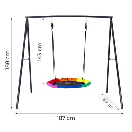 Huśtawka ogrodowa dla dzieci bocianie gniazdo 100 cm stalowy stelaż ECOTOYS