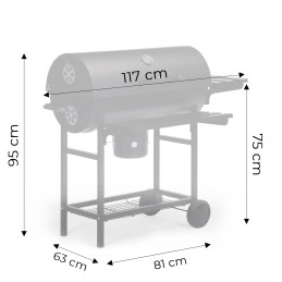 Grill węglowy ogrodowy z pokrywą termometr popielnik składane półki MultiGarden