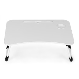 Podstawka pod laptopa składana stolik do łóżka 60x40 cm biała ModernHome