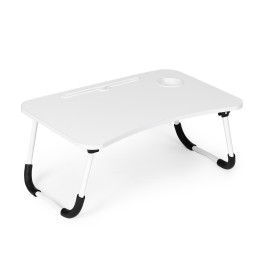 Podstawka pod laptopa składana stolik do łóżka 60x40 cm biała ModernHome