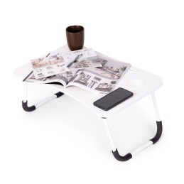 Podstawka pod laptopa składana stolik do łóżka 60x40 cm biała ModernHome