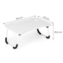 Podstawka pod laptopa składana stolik do łóżka 60x40 cm biała ModernHome