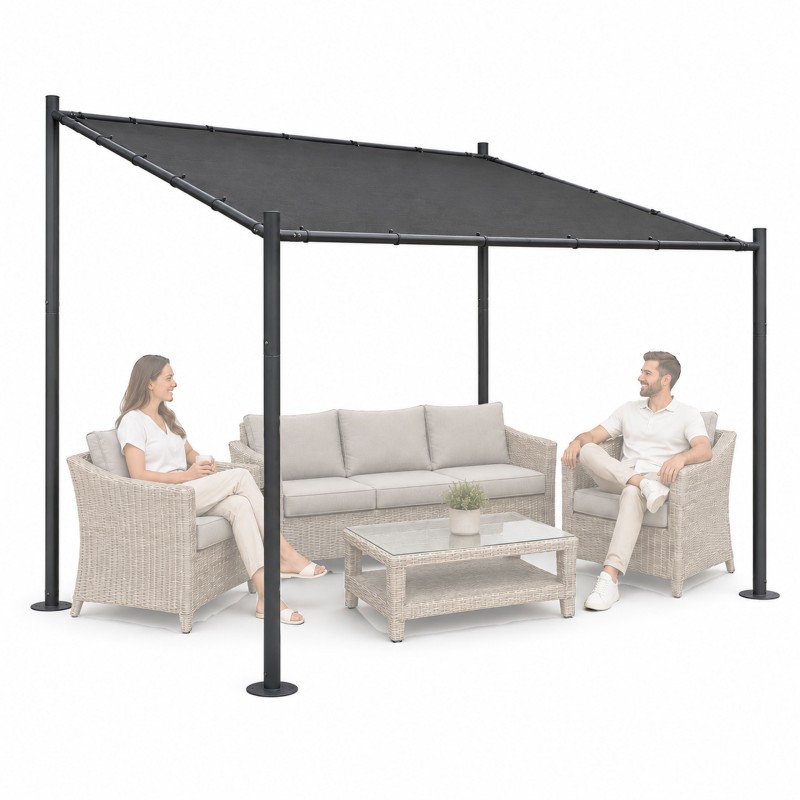 Pergola ogrodowa tarasowa 3x3 m stalowa altana zadaszenie szara MultiGarden