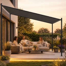 Pergola ogrodowa tarasowa 3x3 m stalowa altana zadaszenie szara MultiGarden