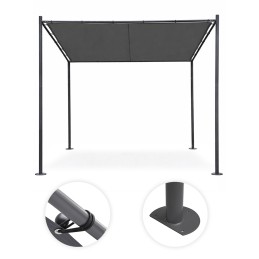 Pergola ogrodowa tarasowa 3x3 m stalowa altana zadaszenie szara MultiGarden