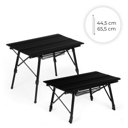Stolik turystyczny składany 90x50 cm regulacja wysokości torba kosz czarny MultiGarden