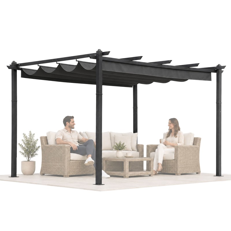 Pergola ogrodowa tarasowa 3x4 m stalowa altana zadaszenie szara MultiGarden