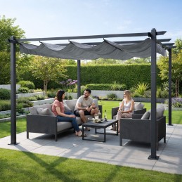 Pergola ogrodowa tarasowa 3x4 m stalowa altana zadaszenie szara MultiGarden