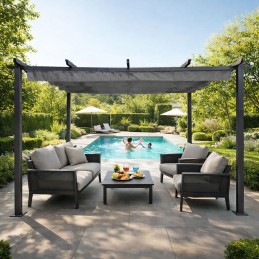 Pergola ogrodowa tarasowa 3x4 m stalowa altana zadaszenie szara MultiGarden