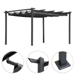 Pergola ogrodowa tarasowa 3x4 m stalowa altana zadaszenie szara MultiGarden