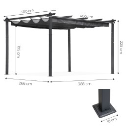 Pergola ogrodowa tarasowa 3x4 m stalowa altana zadaszenie szara MultiGarden
