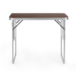 Stolik turystyczny 120x60 cm składany w walizkę 2 półki brązowy MultiGarden