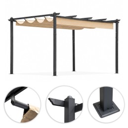 Pergola ogrodowa tarasowa 3x4 m stalowa altana zadaszenie beżowa MultiGarden