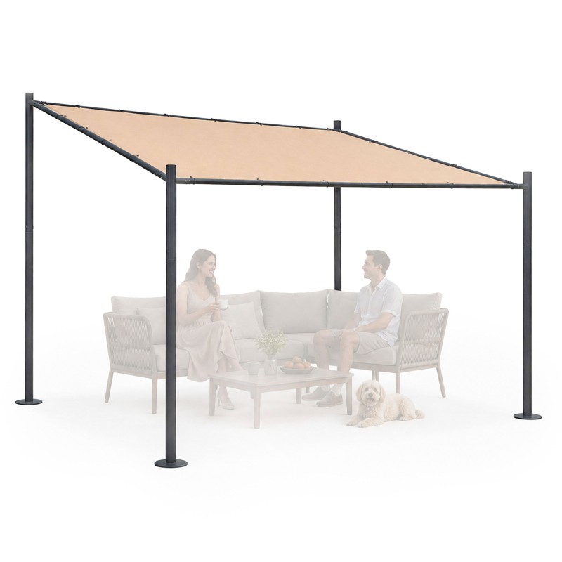 Pergola ogrodowa tarasowa 3x3 m stalowa altana zadaszenie beżowa MultiGarden