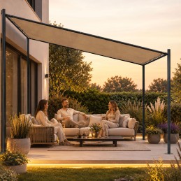 Pergola ogrodowa tarasowa 3x3 m stalowa altana zadaszenie beżowa MultiGarden