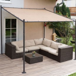 Pergola ogrodowa tarasowa 3x3 m stalowa altana zadaszenie beżowa MultiGarden