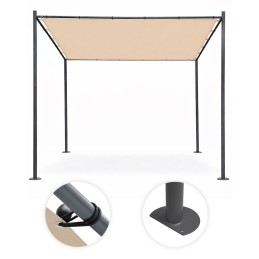 Pergola ogrodowa tarasowa 3x3 m stalowa altana zadaszenie beżowa MultiGarden