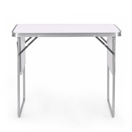 Stolik turystyczny 120x60 cm składany w walizkę 2 półki biały MultiGarden