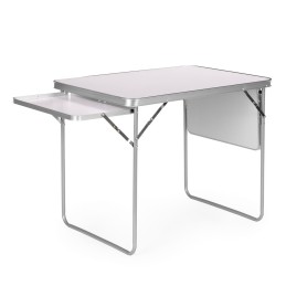 Stolik turystyczny 120x60 cm składany w walizkę 2 półki biały MultiGarden