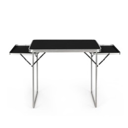 Stolik turystyczny 120x60 cm składany w walizkę 2 półki czarny MultiGarden