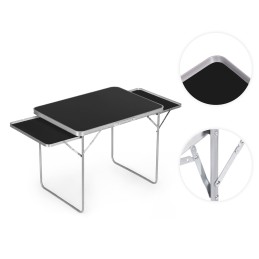 Stolik turystyczny 120x60 cm składany w walizkę 2 półki czarny MultiGarden