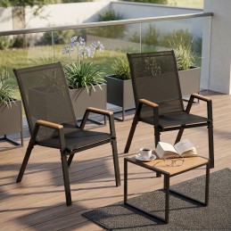 Zestaw 4x krzesło ogrodowe komplet na taras balkon czarne MultiGarden