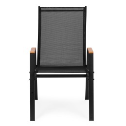 Zestaw 4x krzesło ogrodowe komplet na taras balkon czarne MultiGarden